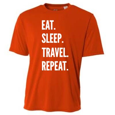 Funny Travel Gift Eat Sleep Travel Repeat Great Gift Cooling Performance Crew T-Shirt