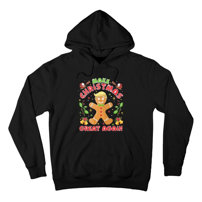 Funny Trump Gingerbread Man Make Christmas Great Again 2024 Hoodie