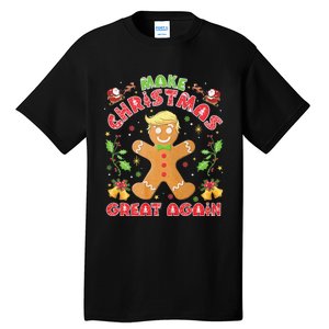 Funny Trump Gingerbread Man Make Christmas Great Again 2024 Tall T-Shirt