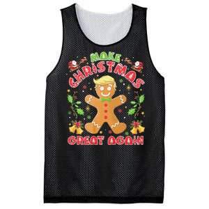 Funny Trump Gingerbread Man Make Christmas Great Again 2024 Mesh Reversible Basketball Jersey Tank