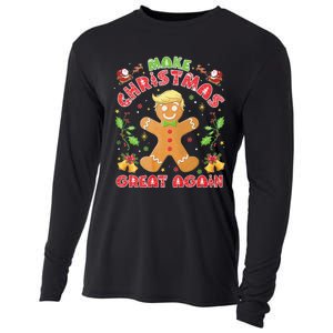 Funny Trump Gingerbread Man Make Christmas Great Again 2024 Cooling Performance Long Sleeve Crew