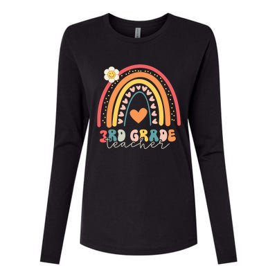 Funny Third Grade Back To School Rainbow Leopard 3Rd Grade Funny Gift Womens Cotton Relaxed Long Sleeve T-Shirt