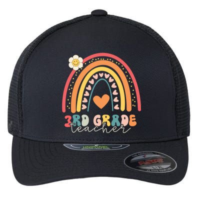 Funny Third Grade Back To School Rainbow Leopard 3Rd Grade Funny Gift Flexfit Unipanel Trucker Cap