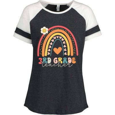 Funny Third Grade Back To School Rainbow Leopard 3Rd Grade Funny Gift Enza Ladies Jersey Colorblock Tee