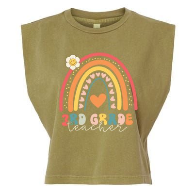 Funny Third Grade Back To School Rainbow Leopard 3Rd Grade Funny Gift Garment-Dyed Women's Muscle Tee