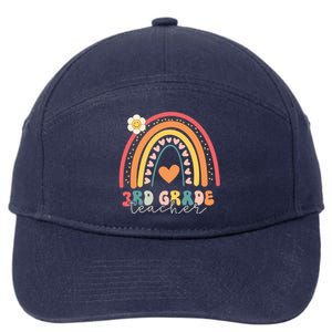 Funny Third Grade Back To School Rainbow Leopard 3Rd Grade Funny Gift 7-Panel Snapback Hat