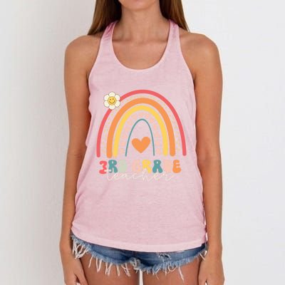 Funny Third Grade Back To School Rainbow Leopard 3Rd Grade Funny Gift Women's Knotted Racerback Tank