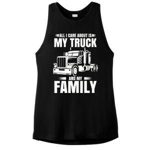 Funny Trucker Gifts Truck Driver Husband Semi Trailer Ladies PosiCharge Tri-Blend Wicking Tank