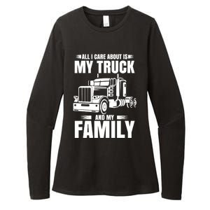 Funny Trucker Gifts Truck Driver Husband Semi Trailer Womens CVC Long Sleeve Shirt