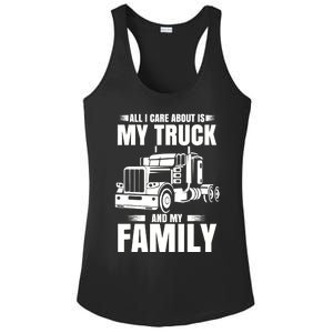 Funny Trucker Gifts Truck Driver Husband Semi Trailer Ladies PosiCharge Competitor Racerback Tank