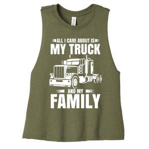 Funny Trucker Gifts Truck Driver Husband Semi Trailer Women's Racerback Cropped Tank