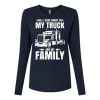 Funny Trucker Gifts Truck Driver Husband Semi Trailer Womens Cotton Relaxed Long Sleeve T-Shirt