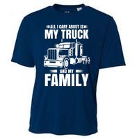 Funny Trucker Gifts Truck Driver Husband Semi Trailer Cooling Performance Crew T-Shirt