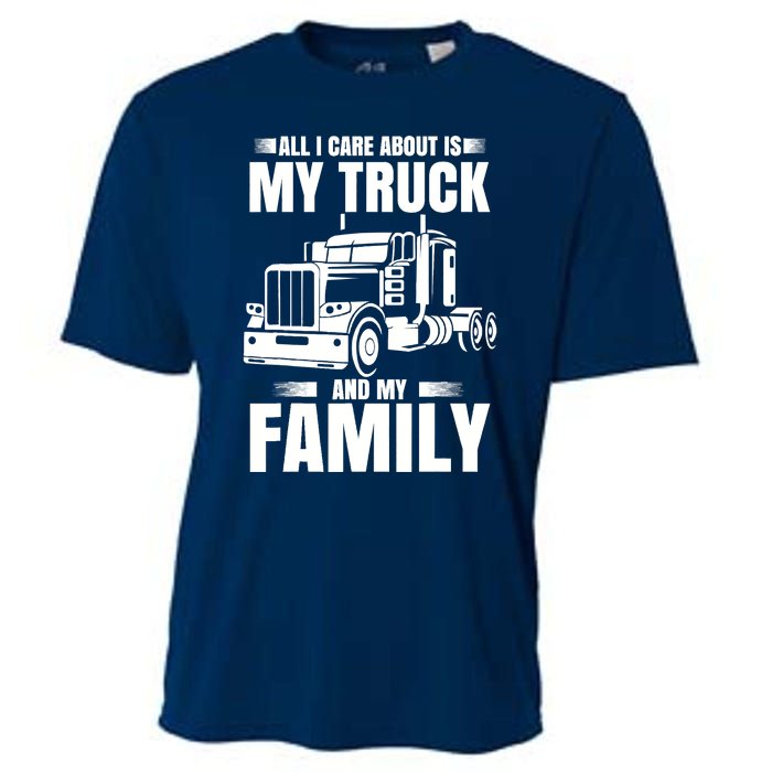 Funny Trucker Gifts Truck Driver Husband Semi Trailer Cooling Performance Crew T-Shirt