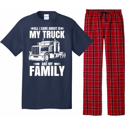 Funny Trucker Gifts Truck Driver Husband Semi Trailer Pajama Set