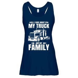 Funny Trucker Gifts Truck Driver Husband Semi Trailer Ladies Essential Flowy Tank