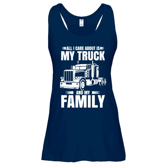 Funny Trucker Gifts Truck Driver Husband Semi Trailer Ladies Essential Flowy Tank