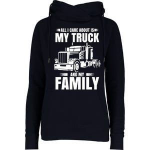 Funny Trucker Gifts Truck Driver Husband Semi Trailer Womens Funnel Neck Pullover Hood