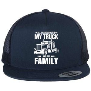 Funny Trucker Gifts Truck Driver Husband Semi Trailer Flat Bill Trucker Hat