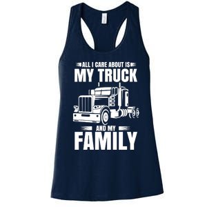 Funny Trucker Gifts Truck Driver Husband Semi Trailer Women's Racerback Tank