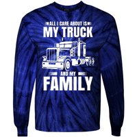 Funny Trucker Gifts Truck Driver Husband Semi Trailer Tie-Dye Long Sleeve Shirt