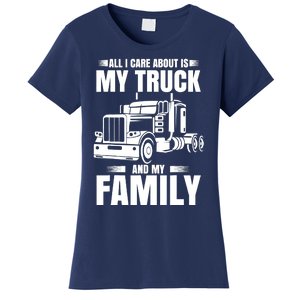 Funny Trucker Gifts Truck Driver Husband Semi Trailer Women's T-Shirt