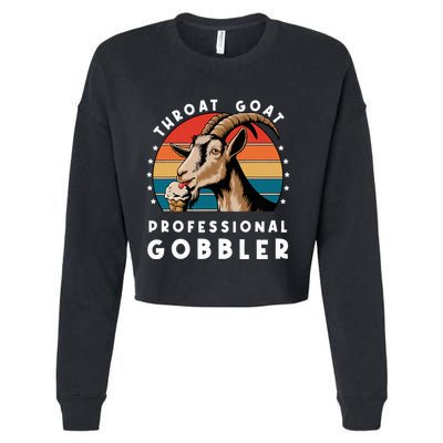 Funny Throat Goat Professional Gobbler Cropped Pullover Crew