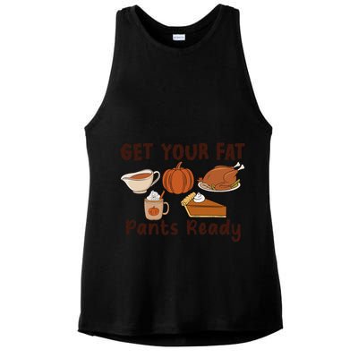 Funny Thanksgiving Get Your Fat Pants Ready Ladies PosiCharge Tri-Blend Wicking Tank