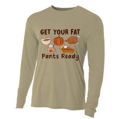 Funny Thanksgiving Get Your Fat Pants Ready Cooling Performance Long Sleeve Crew