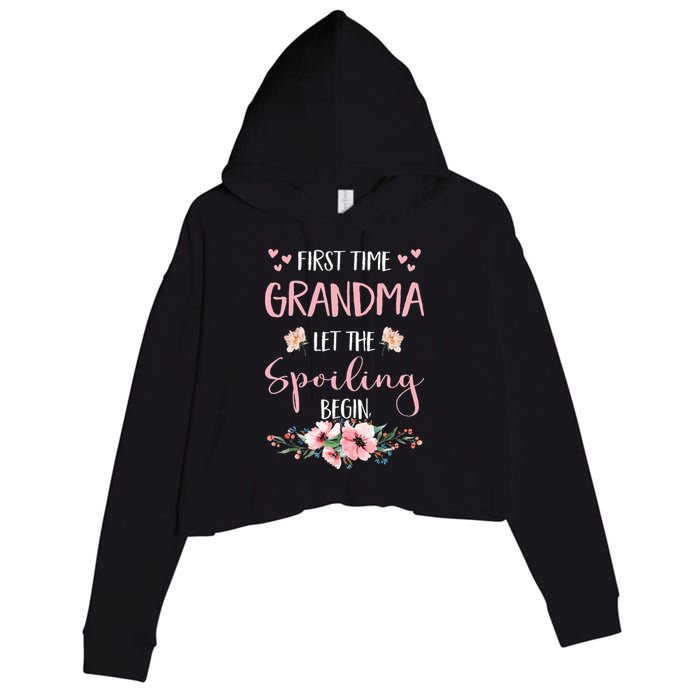 First Time Grandma Let The Spoiling Begin for  Crop Fleece Hoodie