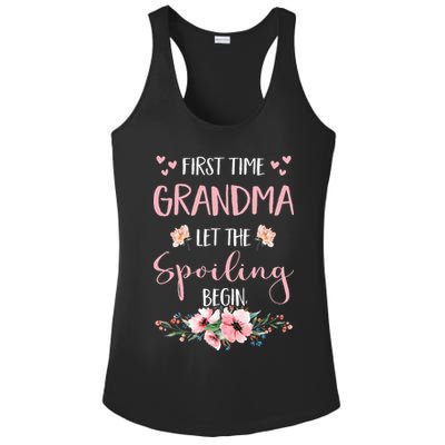 First Time Grandma Let The Spoiling Begin for  Ladies PosiCharge Competitor Racerback Tank