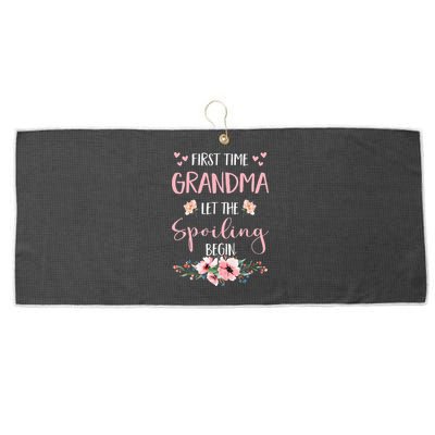 First Time Grandma Let The Spoiling Begin for  Large Microfiber Waffle Golf Towel