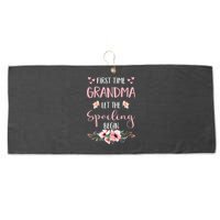 First Time Grandma Let The Spoiling Begin for  Large Microfiber Waffle Golf Towel