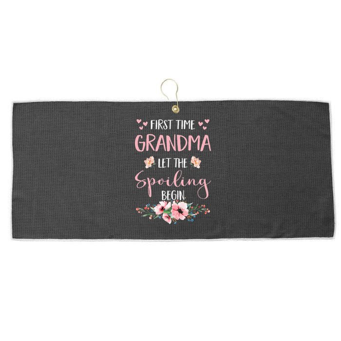 First Time Grandma Let The Spoiling Begin for  Large Microfiber Waffle Golf Towel