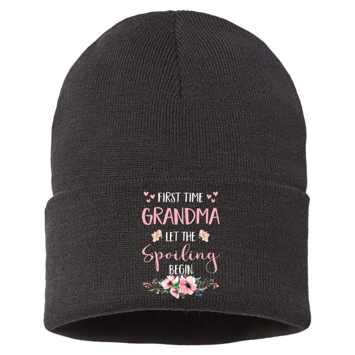 First Time Grandma Let The Spoiling Begin for  Sustainable Knit Beanie
