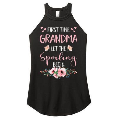 First Time Grandma Let The Spoiling Begin for  Women's Perfect Tri Rocker Tank