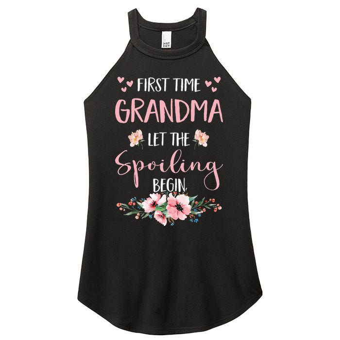 First Time Grandma Let The Spoiling Begin for  Women's Perfect Tri Rocker Tank