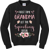 First Time Grandma Let The Spoiling Begin for  Kids Sweatshirt