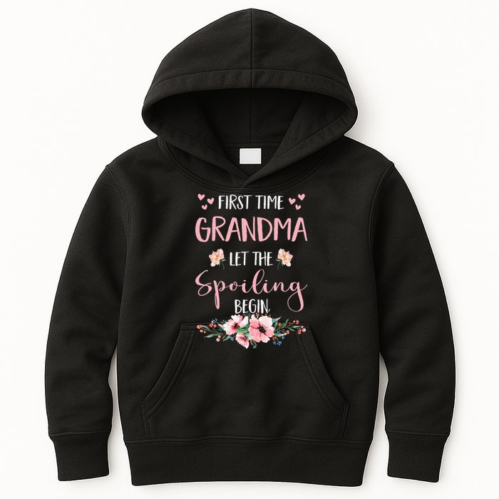 First Time Grandma Let The Spoiling Begin for  Kids Hoodie