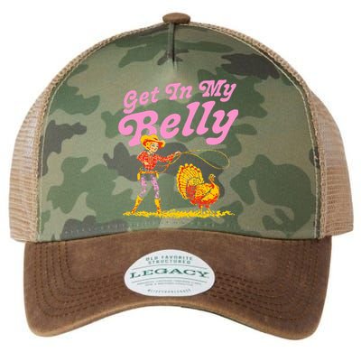 Funny Thanksgiving Get In My Belly Legacy Tie Dye Trucker Hat