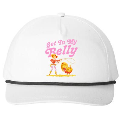 Funny Thanksgiving Get In My Belly Snapback Five-Panel Rope Hat