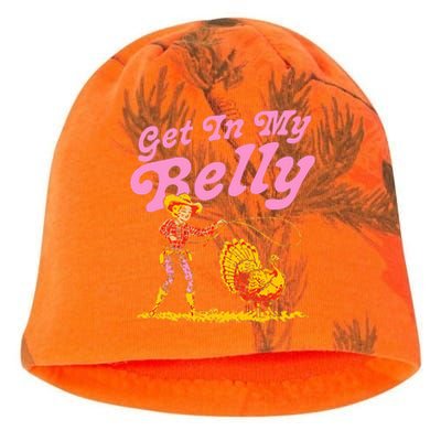 Funny Thanksgiving Get In My Belly Kati - Camo Knit Beanie