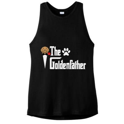 Funny The Goldenfather Golden Retriever Dog Father Ladies PosiCharge Tri-Blend Wicking Tank