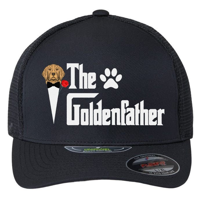 Funny The Goldenfather Golden Retriever Dog Father Flexfit Unipanel Trucker Cap