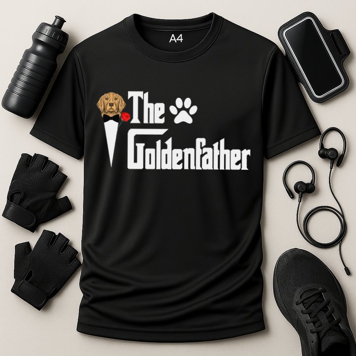 Funny The Goldenfather Golden Retriever Dog Father Cooling Performance Crew T-Shirt