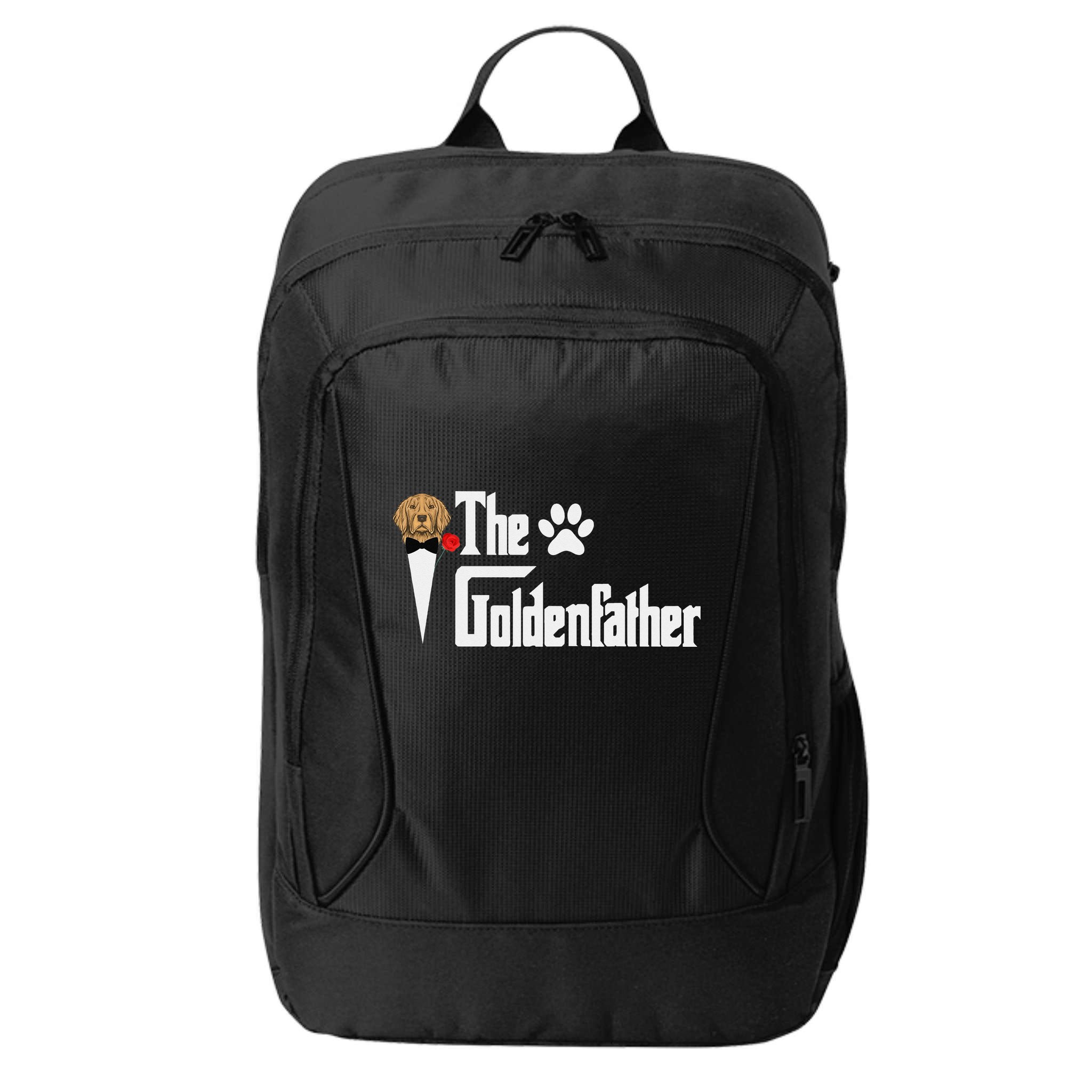 Funny The Goldenfather Golden Retriever Dog Father City Backpack