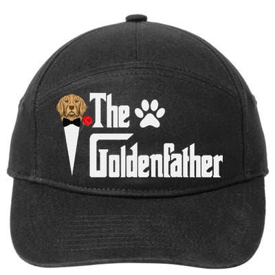 Funny The Goldenfather Golden Retriever Dog Father 7-Panel Snapback Hat