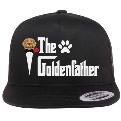 Funny The Goldenfather Golden Retriever Dog Father Flatbill Hat