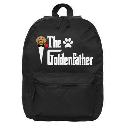 Funny The Goldenfather Golden Retriever Dog Father 16 in Basic Backpack
