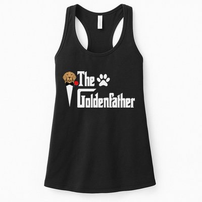 Funny The Goldenfather Golden Retriever Dog Father Womens Tank Top